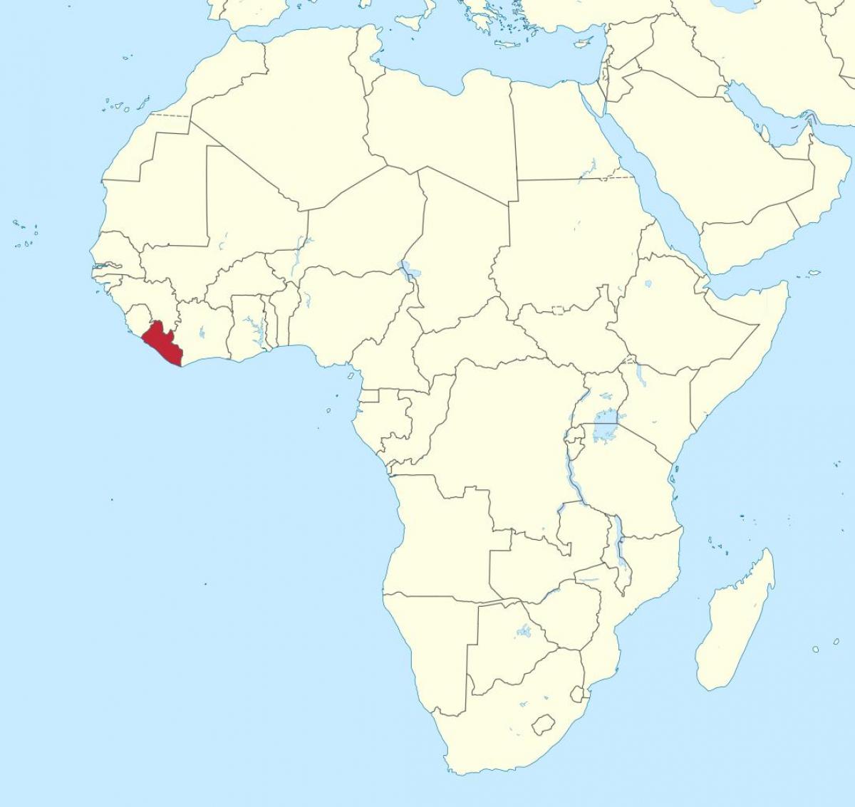 karta Liberiji Afrika