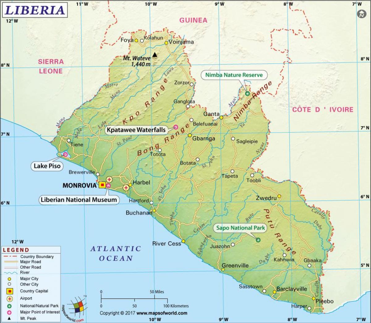 na karti Liberiji
