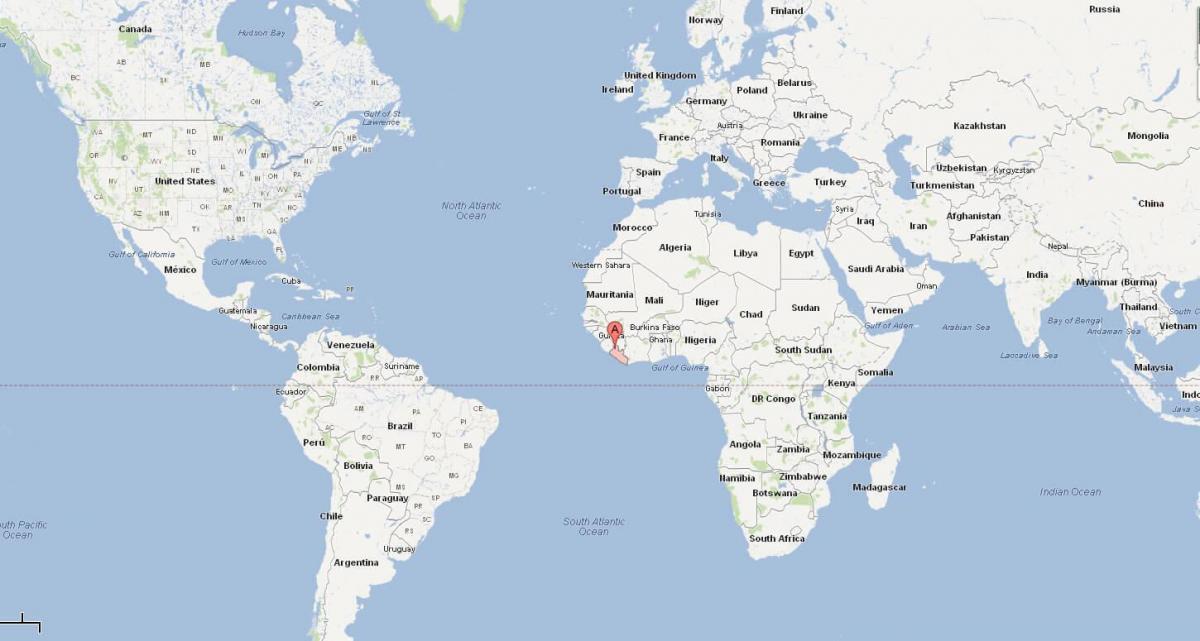 Lokacija Liberija na karti svijeta