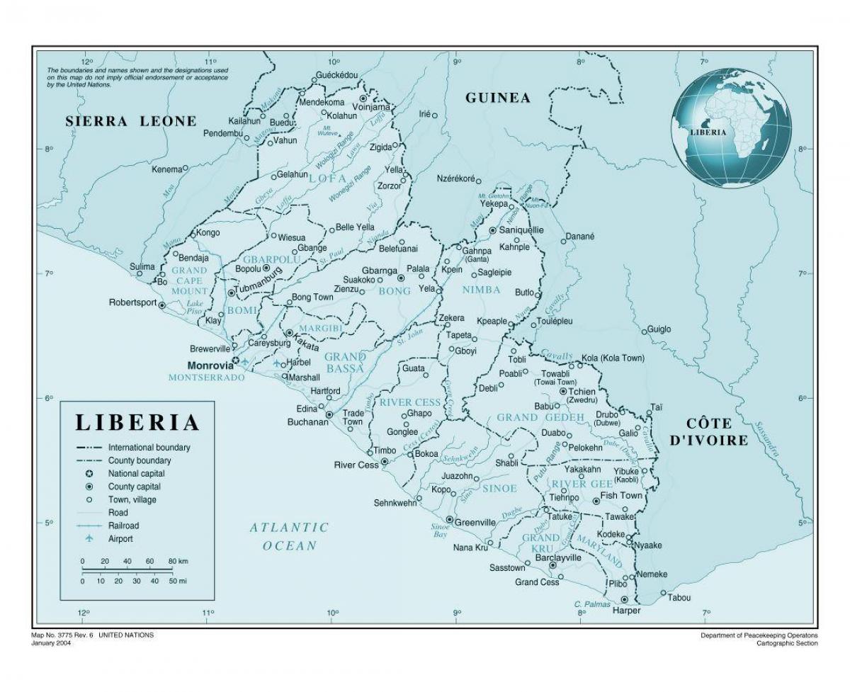 karta zračna luka Liberija 
