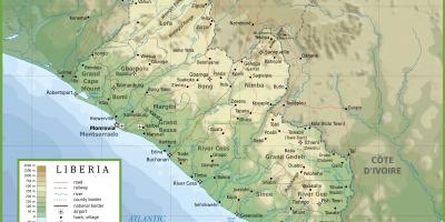 Nacrtati fizičke karti Liberiji