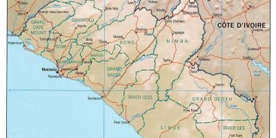 Karta je geografska karta Liberiji