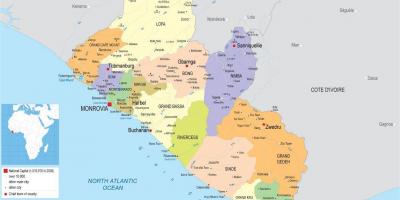 Kartu izvući političku kartu Liberiji