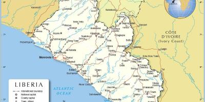 Karta Liberiji Zapadnoj Africi