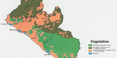 Karta vegetacije kartica Liberiji